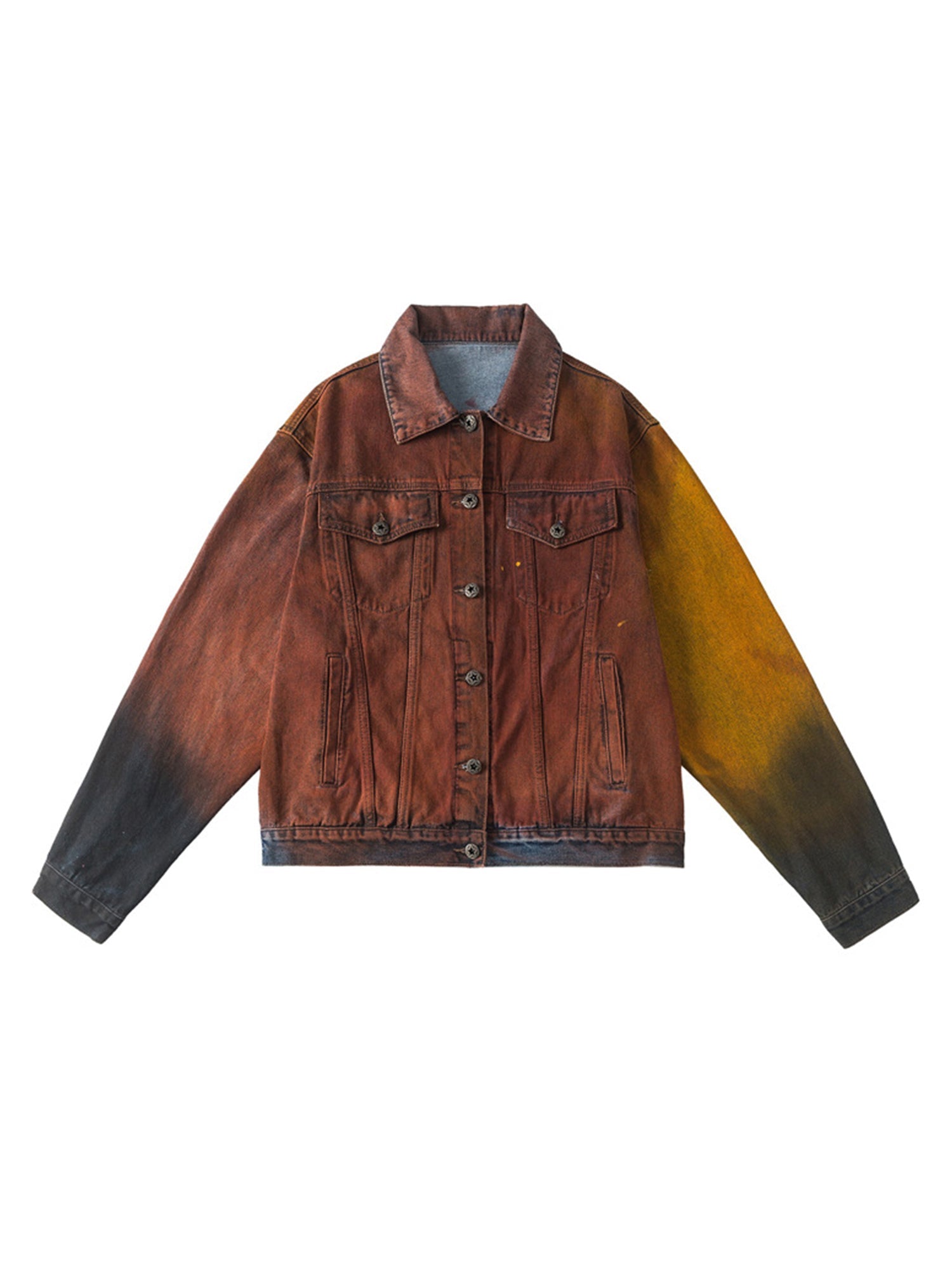 Thesupermade – High Street – Jeansjacke mit Sprühfarbe im Used-Look 