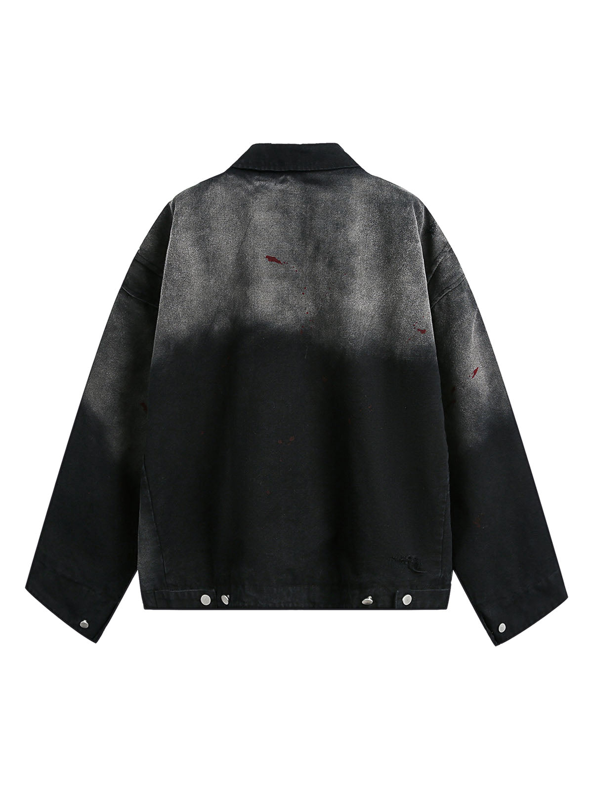 Zerrissene Jeansjacke mit Farbverlauf in verwaschener Tinte