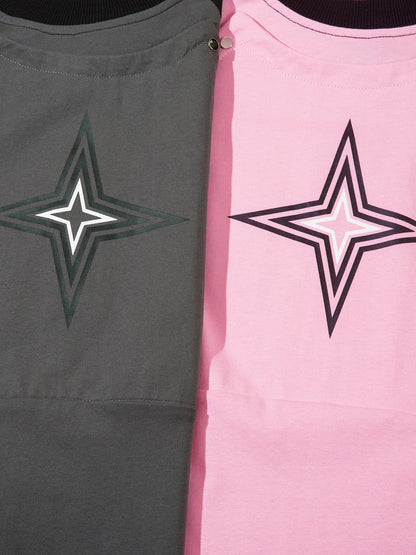 Thesupermade – Langärmliges T-Shirt mit Sternstickerei und Nieten