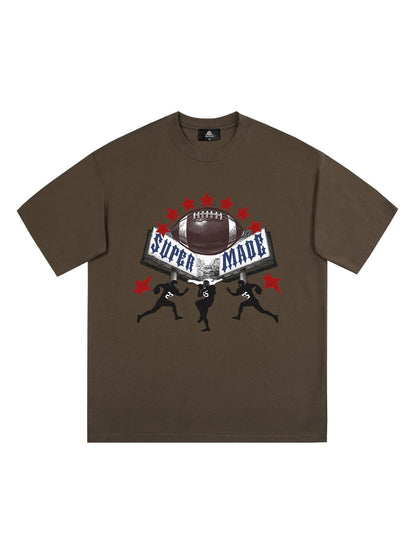 Super Bowl Football Print T-Shirt