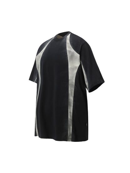 Retro Functional Patchwork Dirty Dyed T-shirt