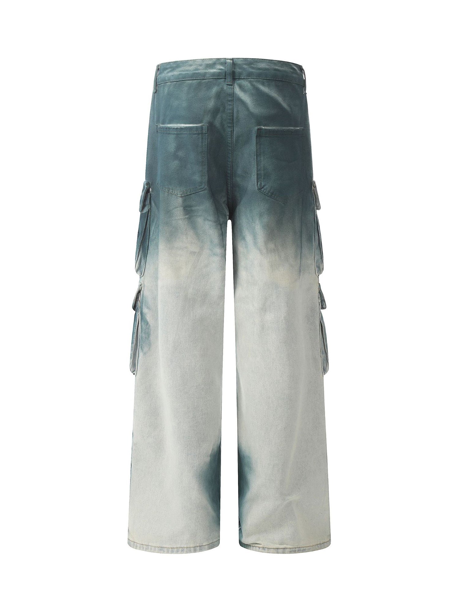 Thesupermade Gradient Dip Dye Wash Multi-Pocket Cargo Jeans - 2276