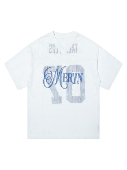 Jersey Mesh Blouse Hollow T-shirt