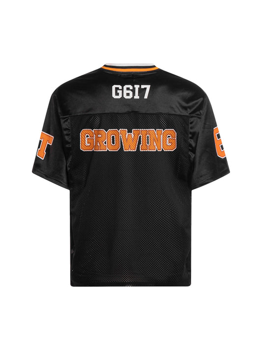 Oversize-T-Shirt mit V-Ausschnitt und Jersey-Print