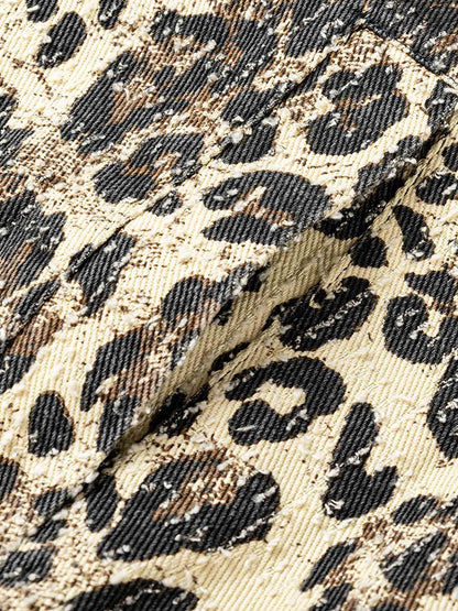 Thesupermade Jeansjacke im Retro-Leopardenmuster