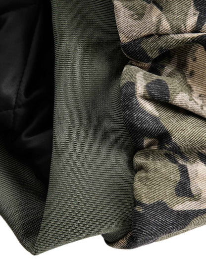 Thesupermade Camouflage Fur Hooded Jacket - 2353