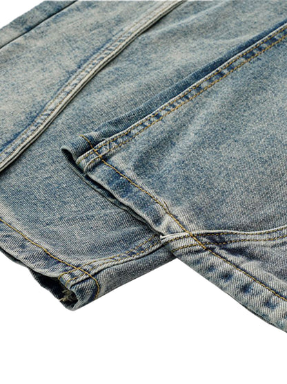 Verwaschene Distressed-Jeans im dekonstruierten Split Barrel-Stil