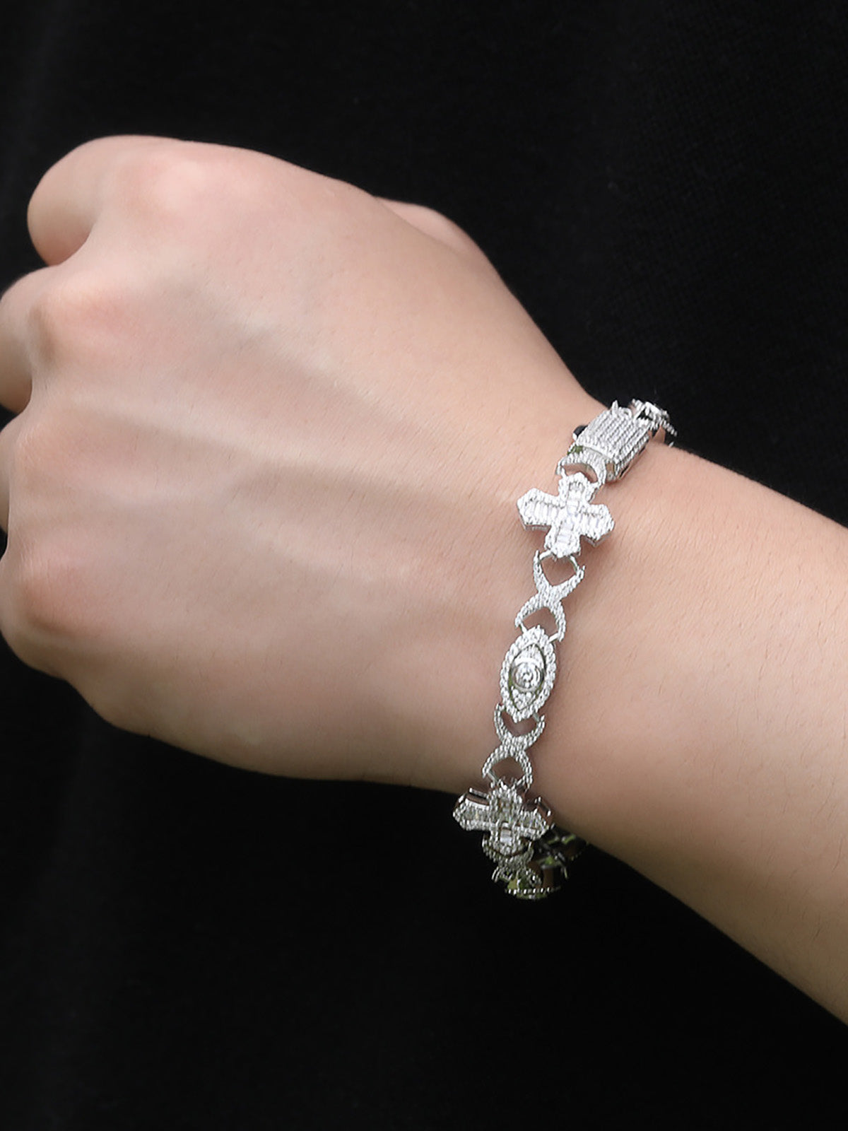 Evil Eye Kupfer Kreuz Armband