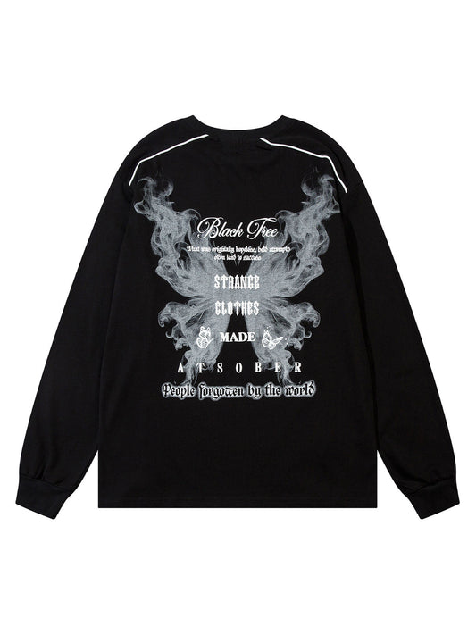 Thesupermade – Langärmliges T-Shirt mit Sternketten-Schmetterling