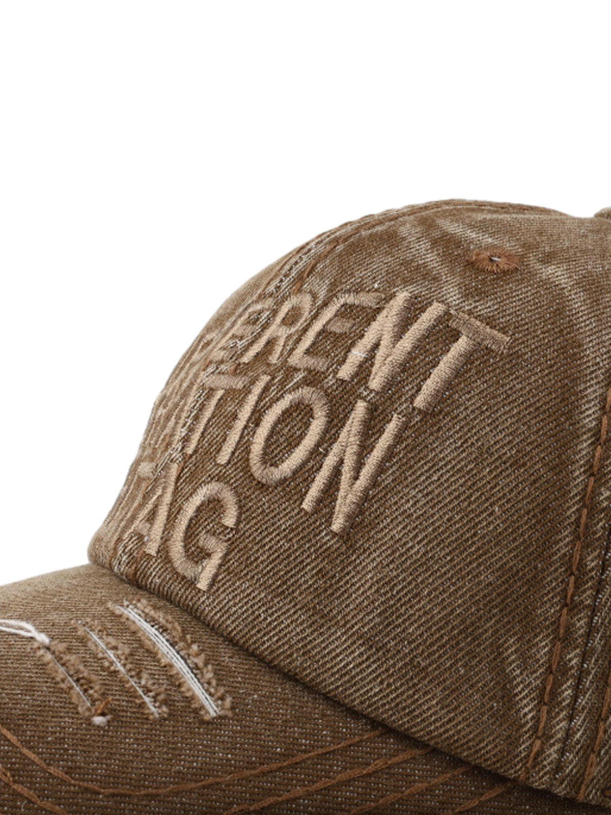 Gewaschene „DIFFERENT GENERATION“ Denim-Baseballkappe