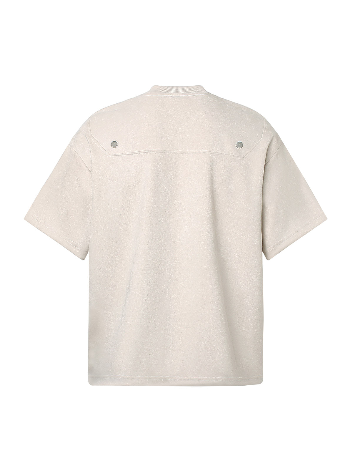 T-Shirt aus Wildleder mit Rundhalsausschnitt und Metallic-Print