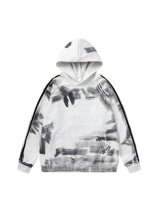 Thesupermade – Kapuzenpullover mit schmutzigem Pinselstrich und Graffiti