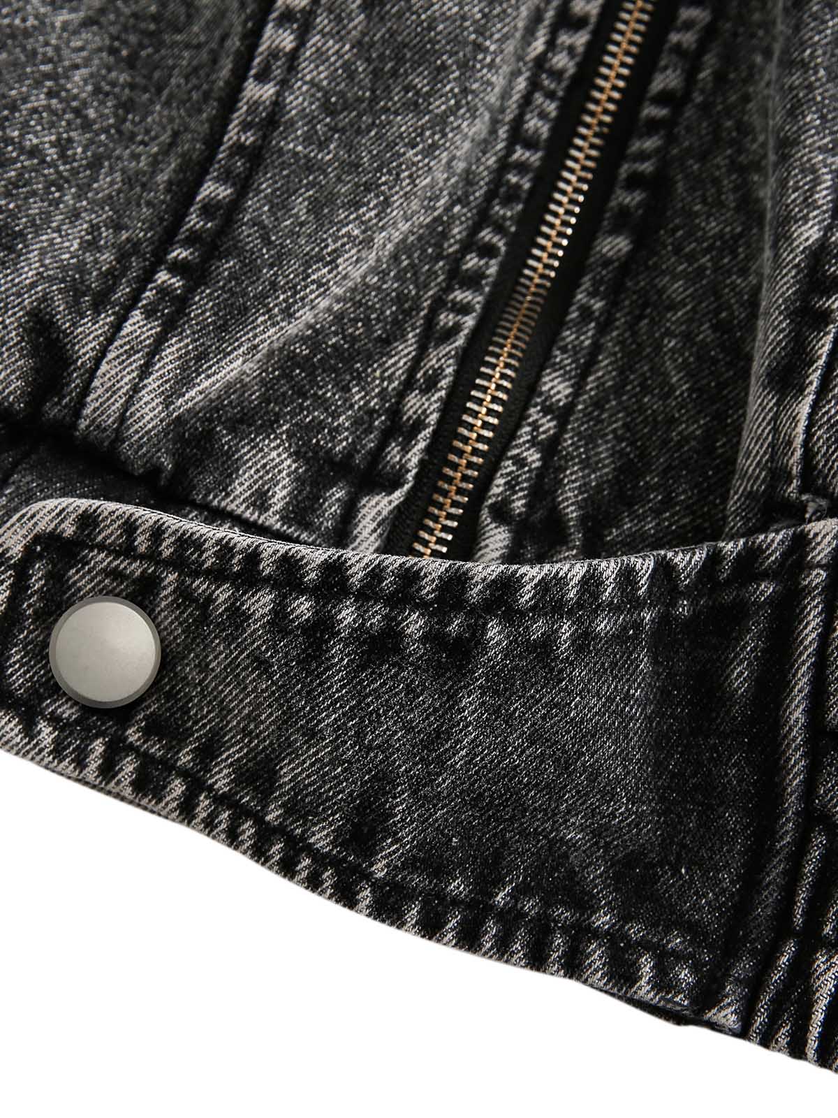 Dekonstruierte Jeansjacke mit Stehkragen