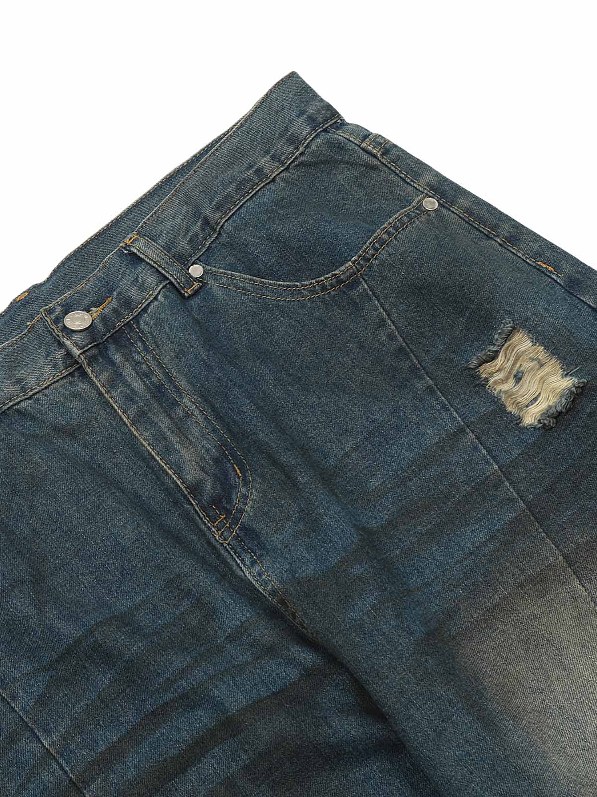 Dirty Dye Washed Straight Jeans