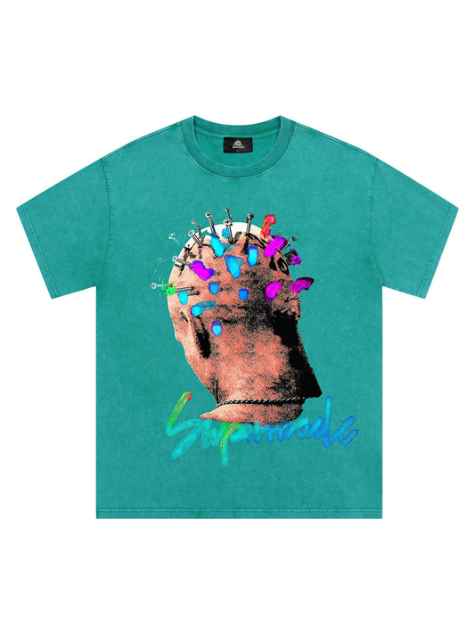 Thesupermade – T-Shirt mit Street-Artistic-Painting-Portrait 