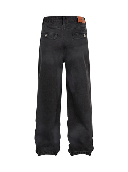 Thesupermade High Street Hip-hop Distressed Washed Work Jeans