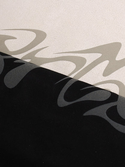 T-Shirt aus Wildleder mit Rundhalsausschnitt und Metallic-Print