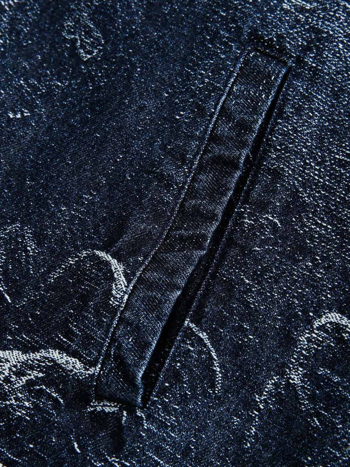 Jeansjacke mit gekreuztem Jacquard-Reißverschluss