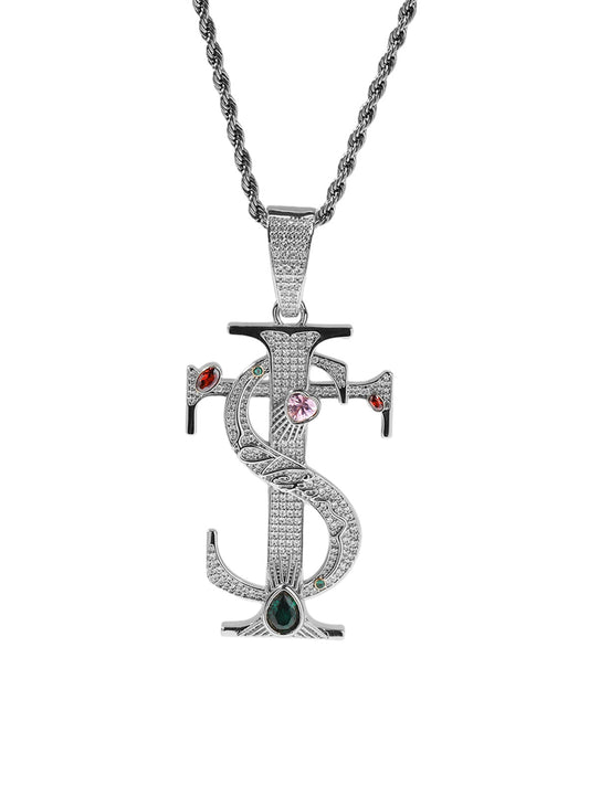 Halskette mit Zirkon-Kreuz-Anhänger