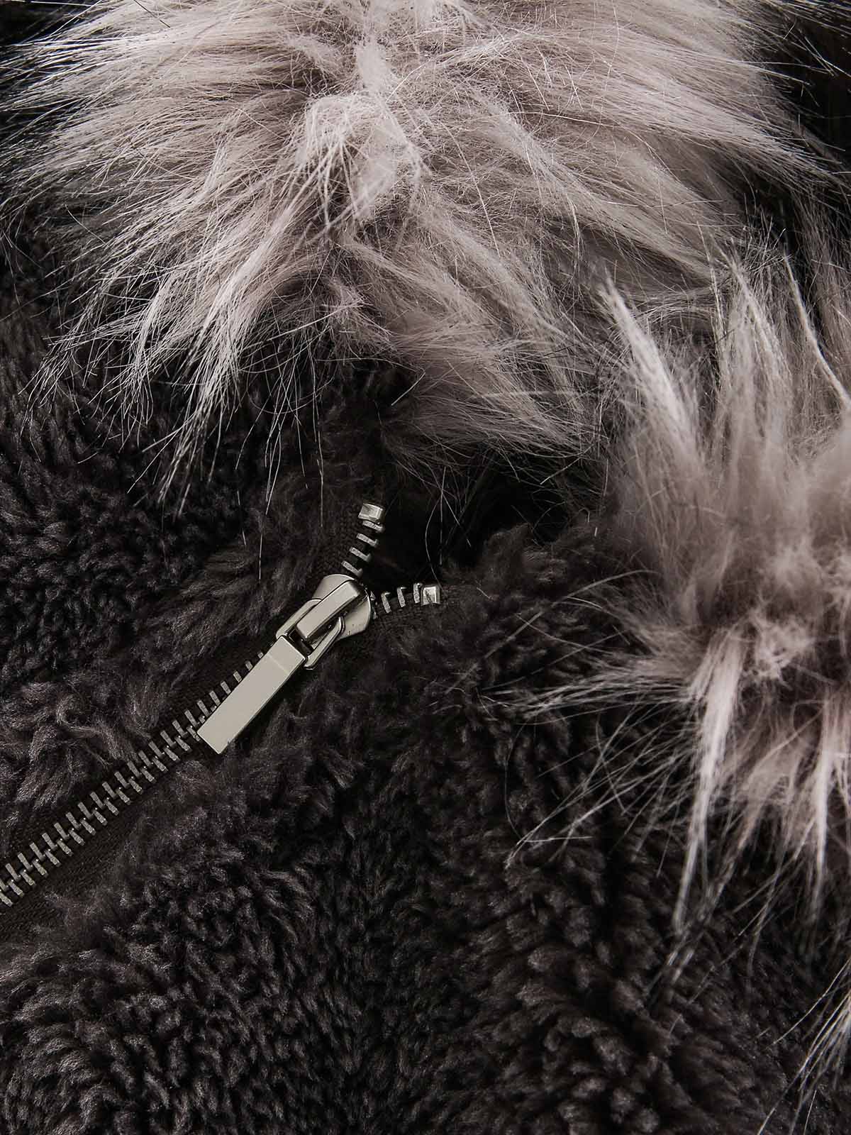 Thesupermade Fur Hooded Quilted Sherpa Jacket - 2304