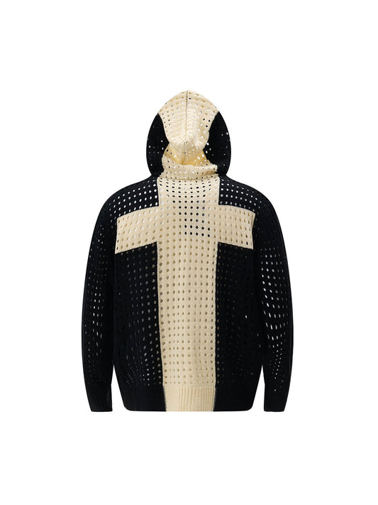 Thesupermade Cross Jacquard Kapuzenjacke mit durchgehendem Reißverschluss – 2254
