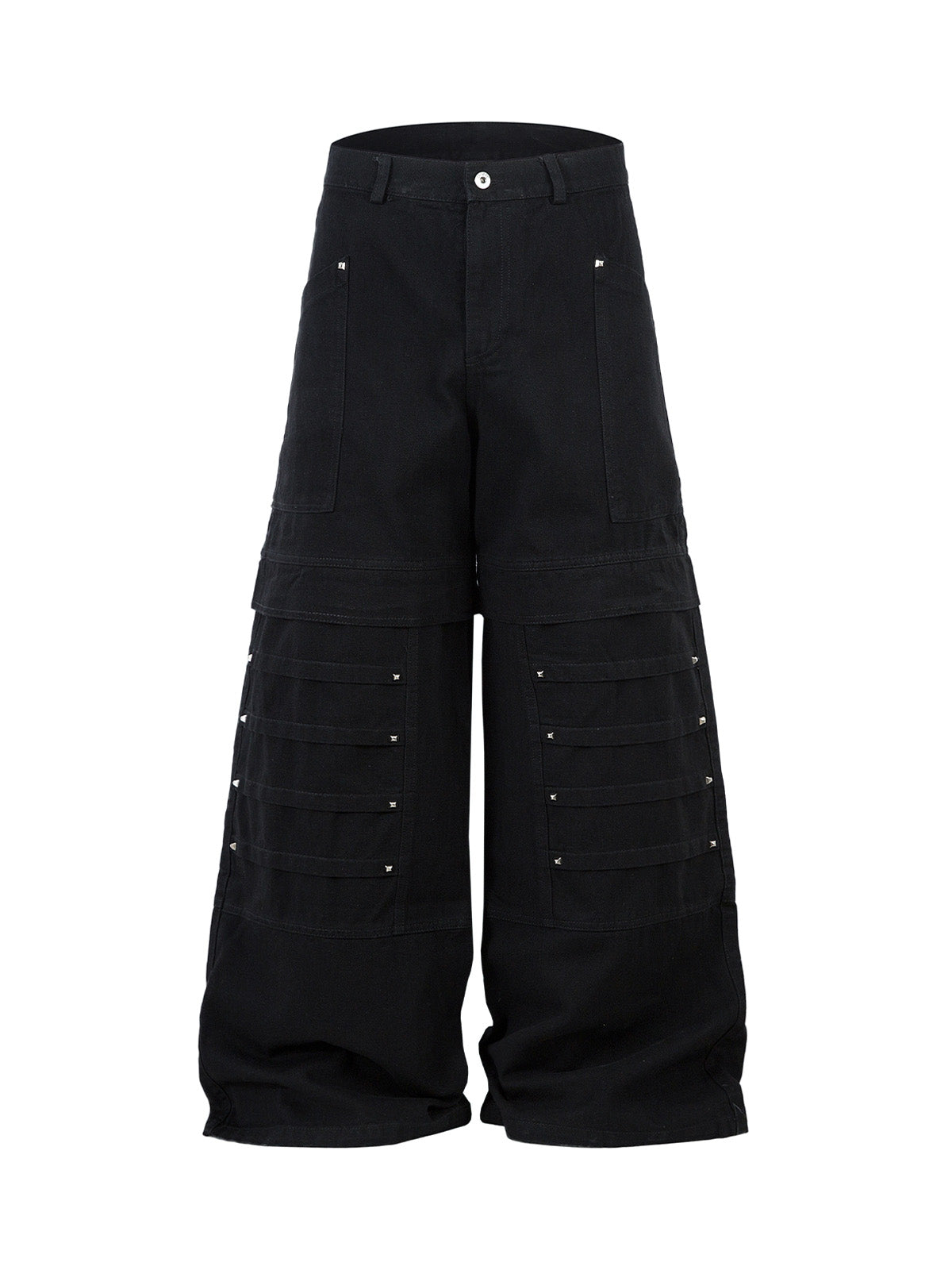 Deconstructed Split Rivet Cargo Jeans