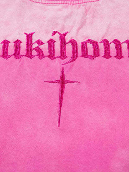 Oversized Cross and Studed T-Shirt