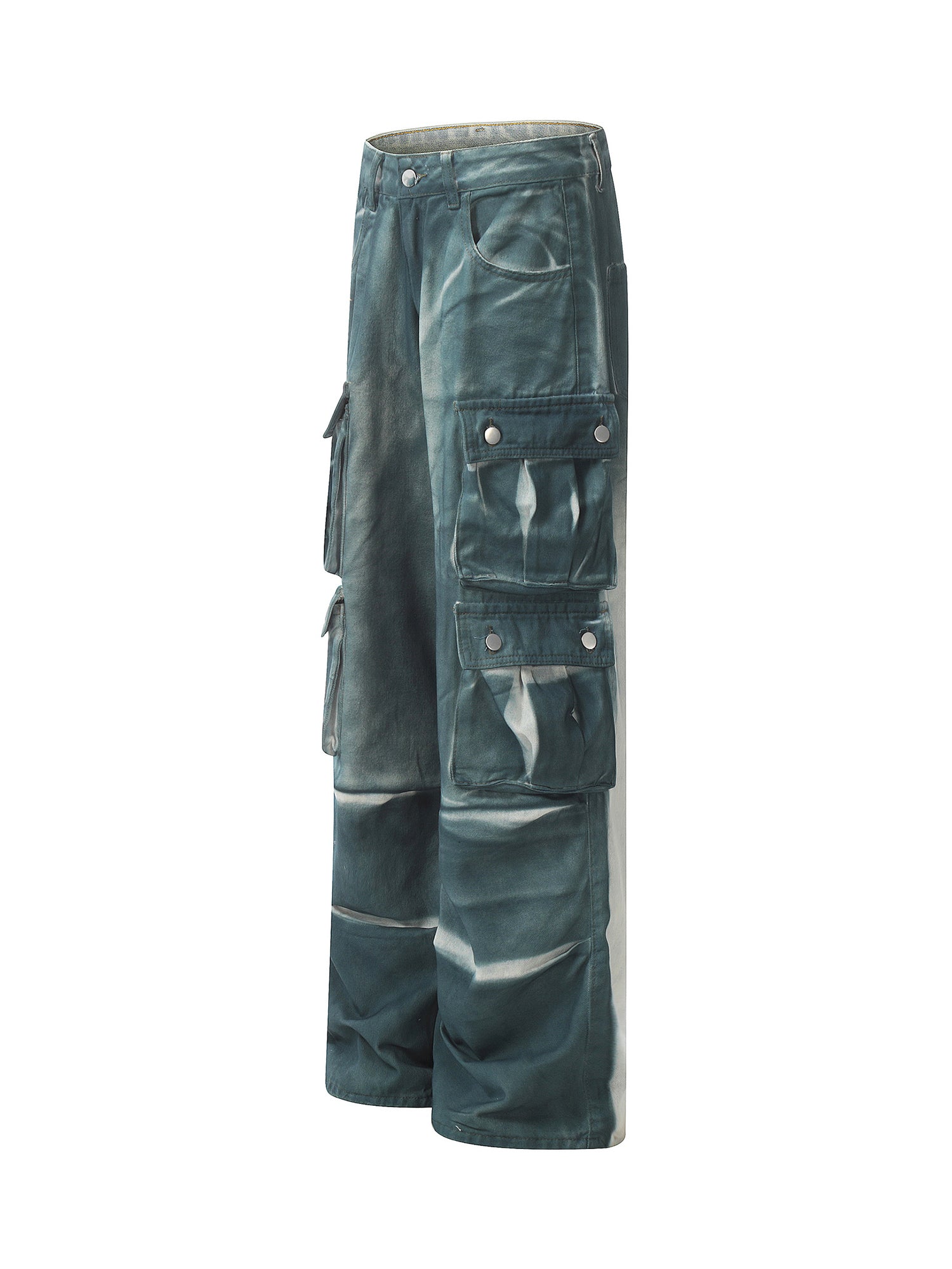 Thesupermade Gradient Dip Dye Wash Multi-Pocket Cargo Jeans - 2276