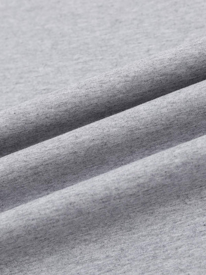 Retro Contrast Color Embroidered Letter T-shirt