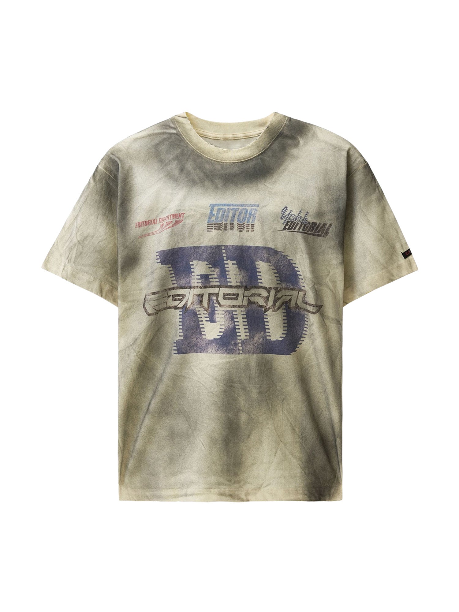 Thesupermade Dirty Wash Heavy Print Street Rap T-Shirt - 2392