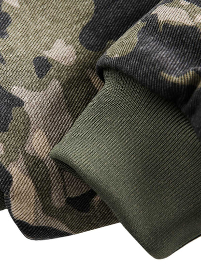 Thesupermade Camouflage Fur Hooded Jacket - 2353