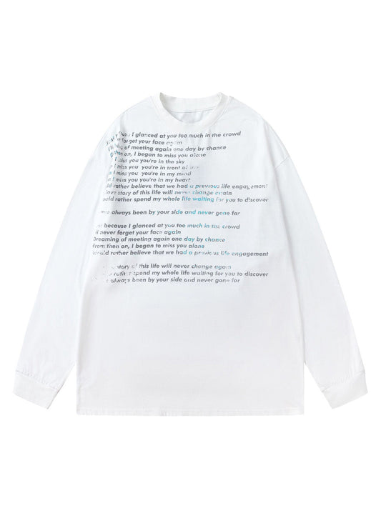 Langärmliges T-Shirt mit Rundhalsausschnitt und Buchstabendruck