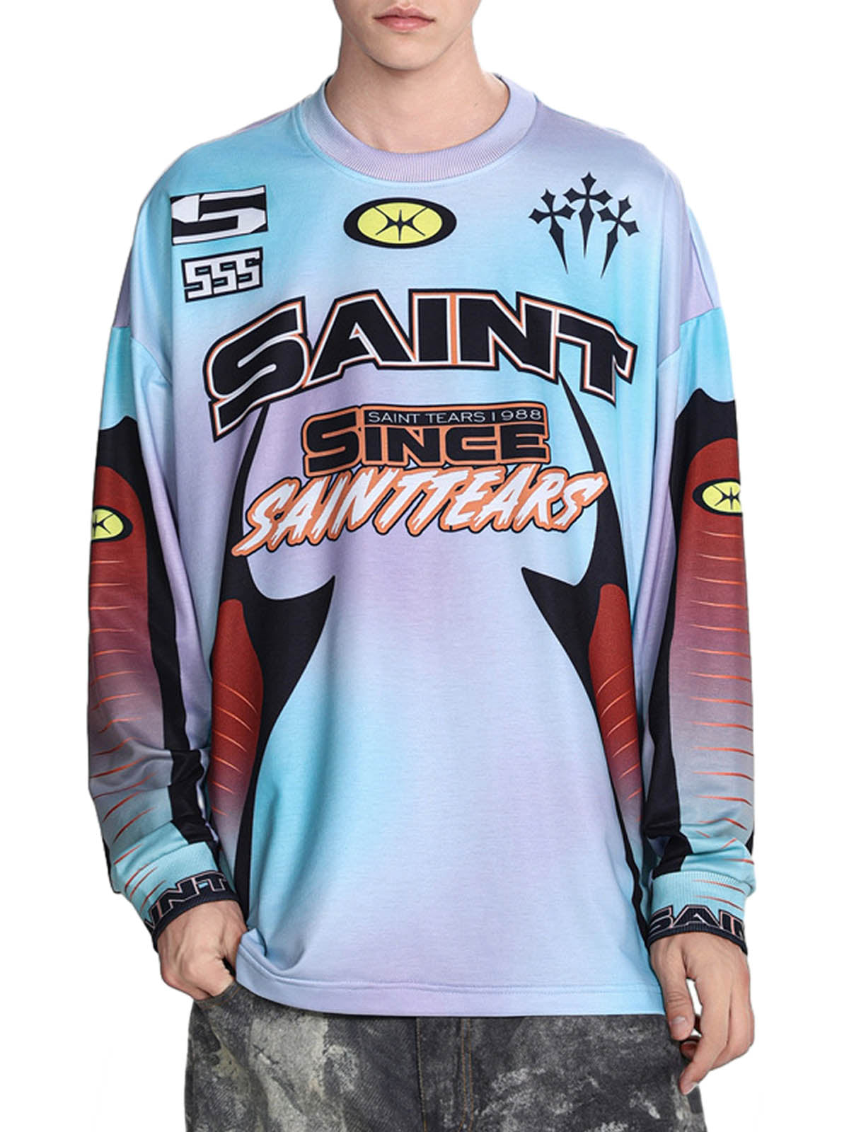 Langarm-T-Shirt aus Jersey mit Batikmuster