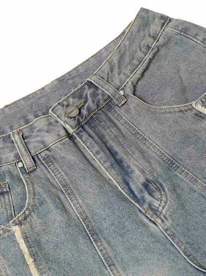 Thesupermade – Verwaschene, zerrissene Baggy-Jeans 