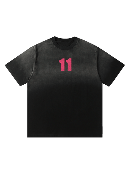 Thesupermade Washed Print 11 Street Rap T-Shirt