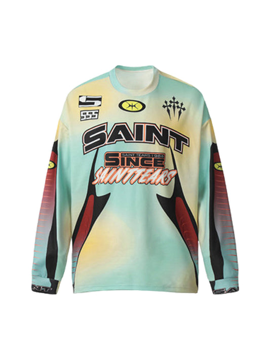 Langarm-T-Shirt aus Jersey mit Batikmuster