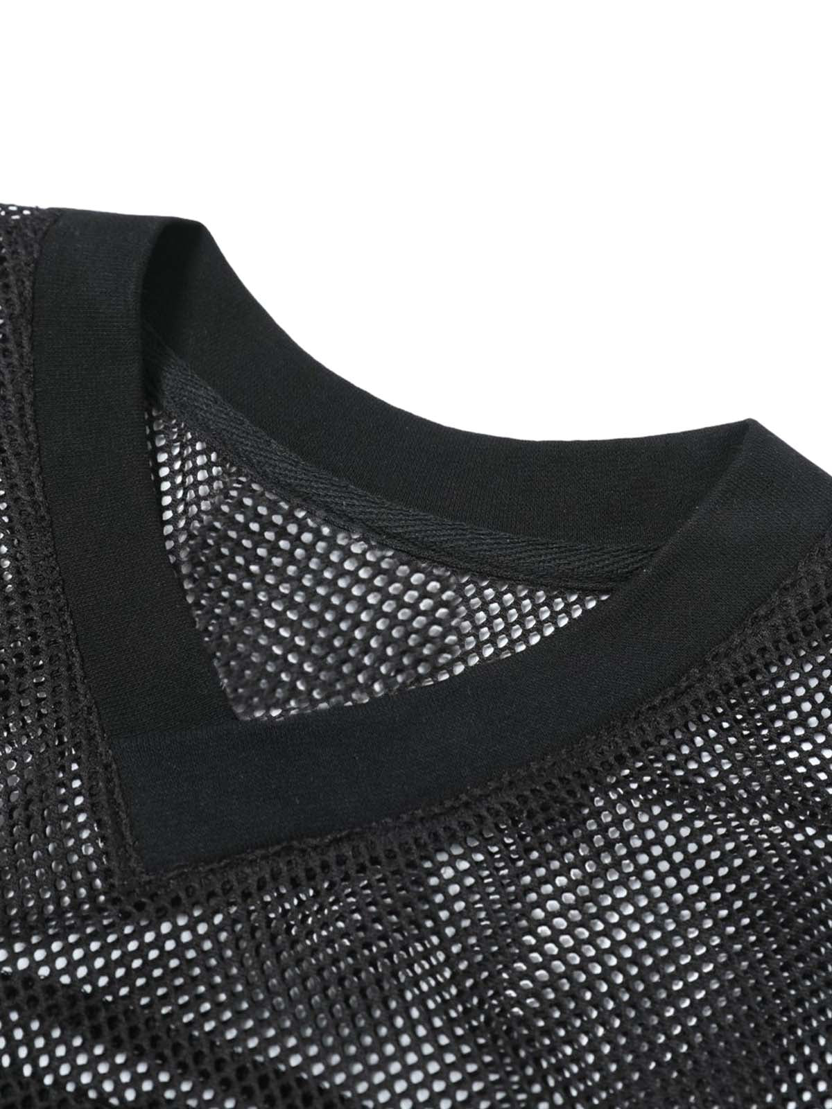 Jersey Mesh Blouse Hollow T-shirt