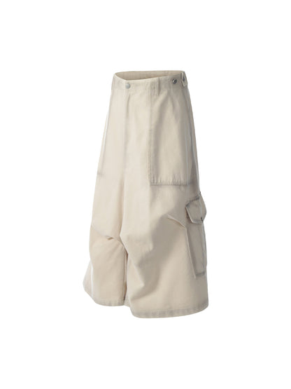 Distressed Multi-Pocket Cargo Jorts