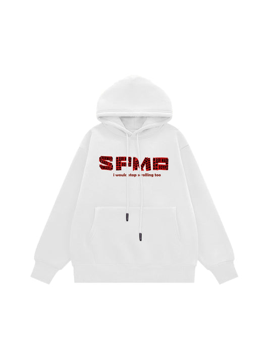 Thesupermade Letter Graphics Fleece Hoodie
