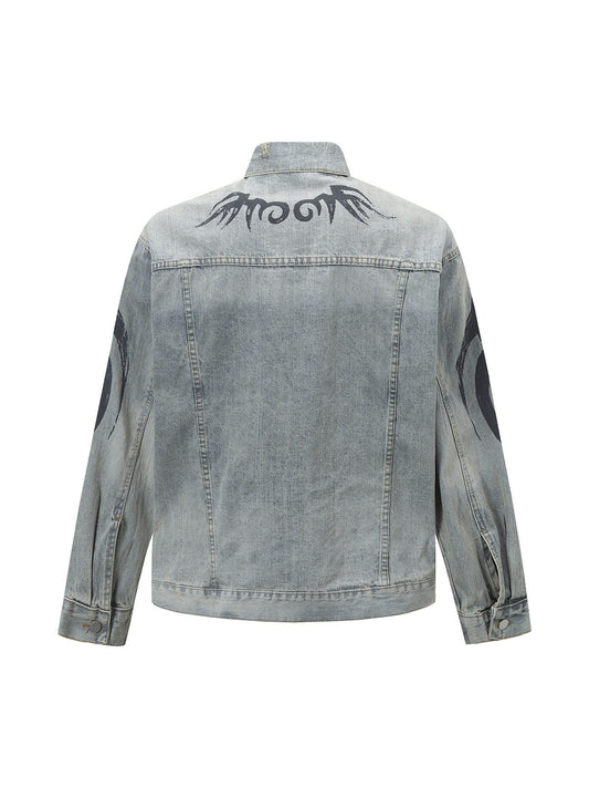 Totem-Jeansjacke im Retro-Waschstil