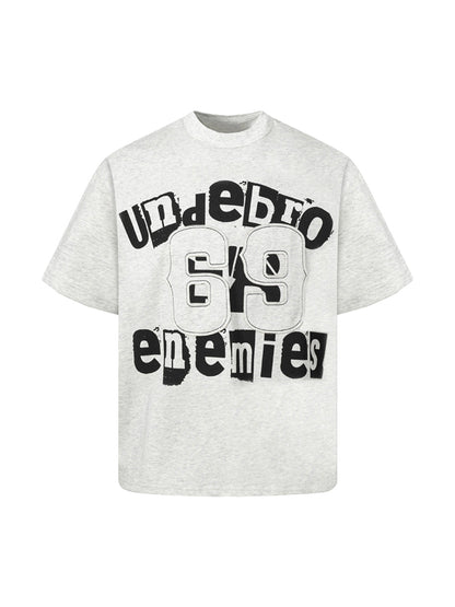 Graphic Patch Letter Print T-Shirt