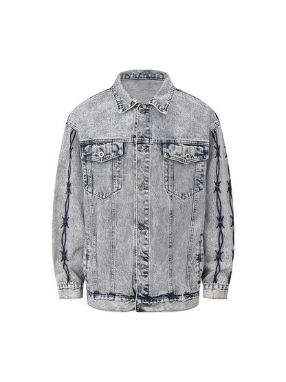 Thesupermade – Jeansjacke mit Thorn-Stickerei