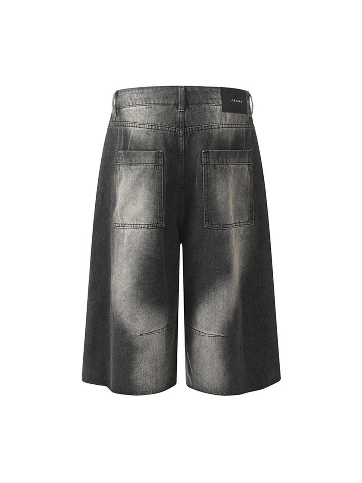 Thesupermade – Jeans-Jeanshose mit verwaschenem Vintage-Muster und Nieten im Farbverlauf 