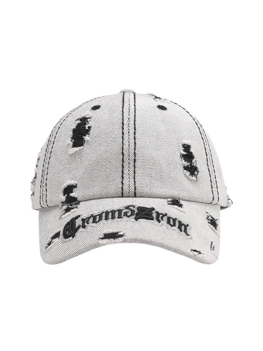 Distressed Letter Embroidery Baseball Cap
