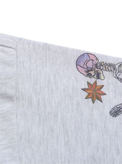 Thesupermade Langarm-T-Shirt mit amerikanischem High-Street-Graffiti 
