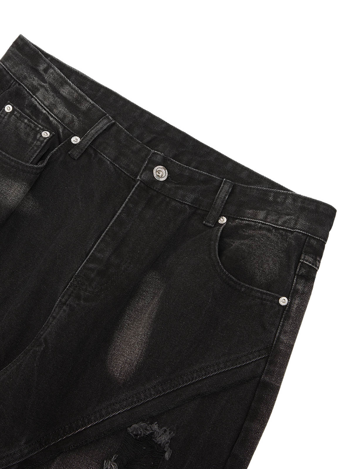 Thesupermade – stark verwaschene, zerrissene Hip-Hop-Jeans mit karierten Nähten – 2174
