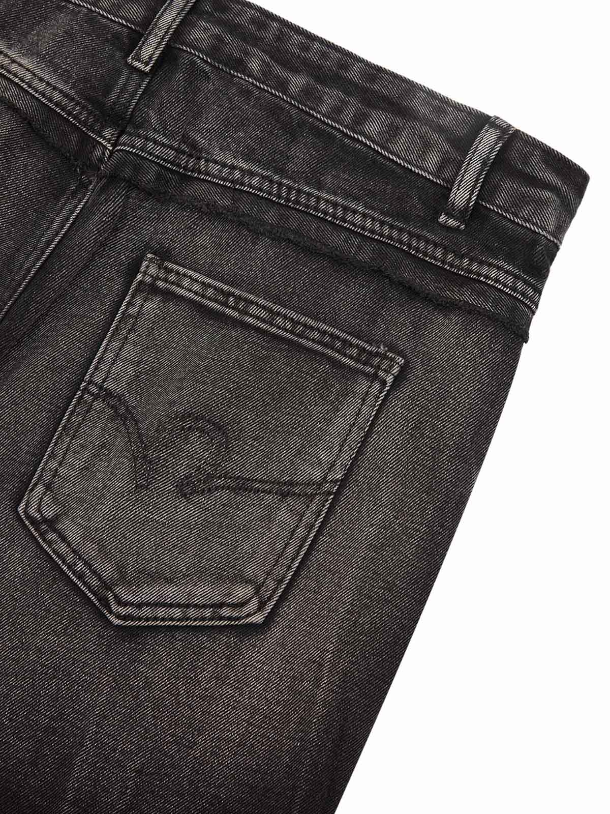 Thesupermade – stark verwaschene, zerrissene Hip-Hop-Jeans mit karierten Nähten – 2174