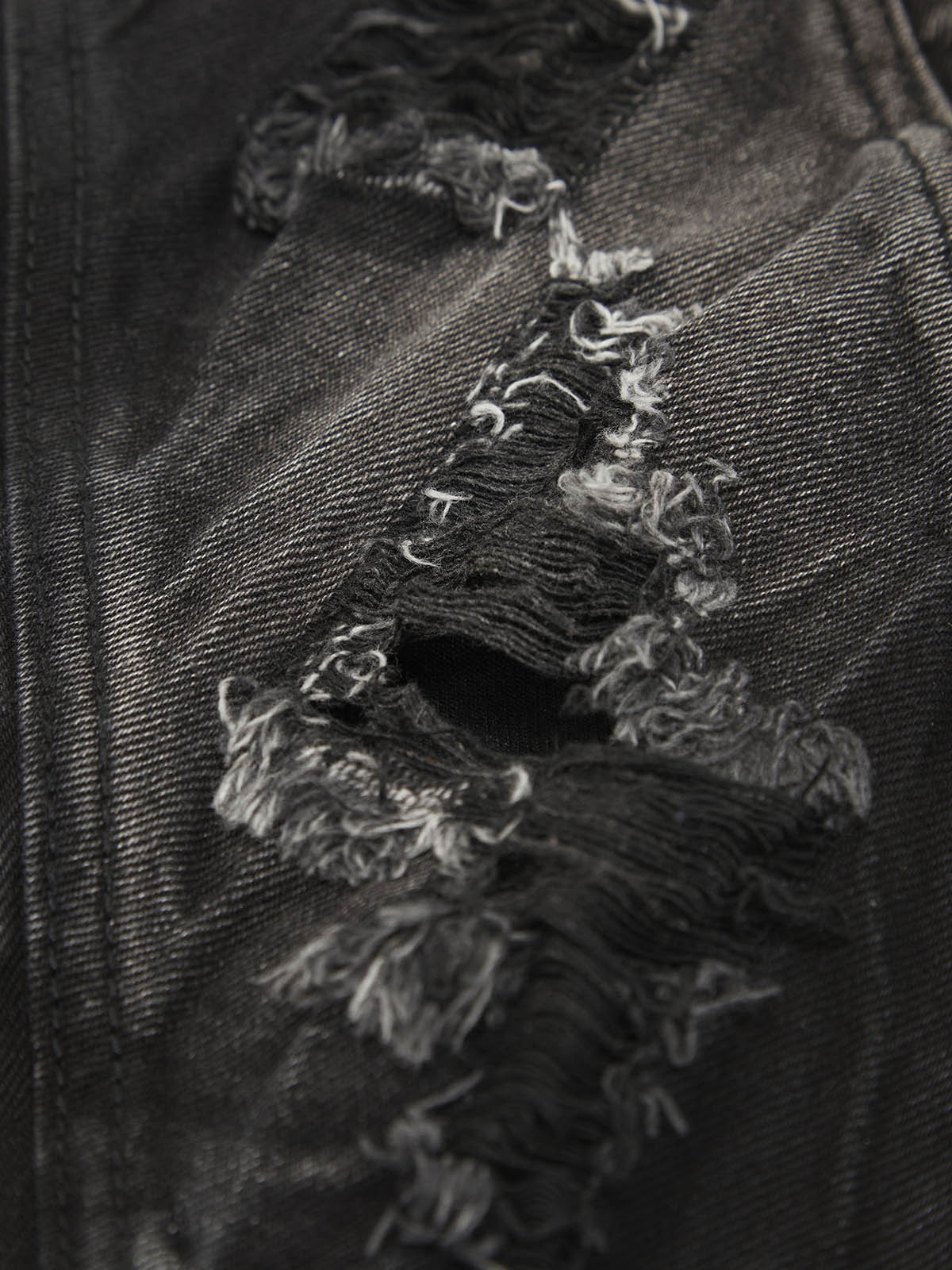 Thesupermade – stark verwaschene, zerrissene Hip-Hop-Jeans mit karierten Nähten – 2174
