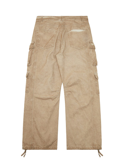 Thesupermade Vintage Wasteland Style Multi Pocket Work Pants