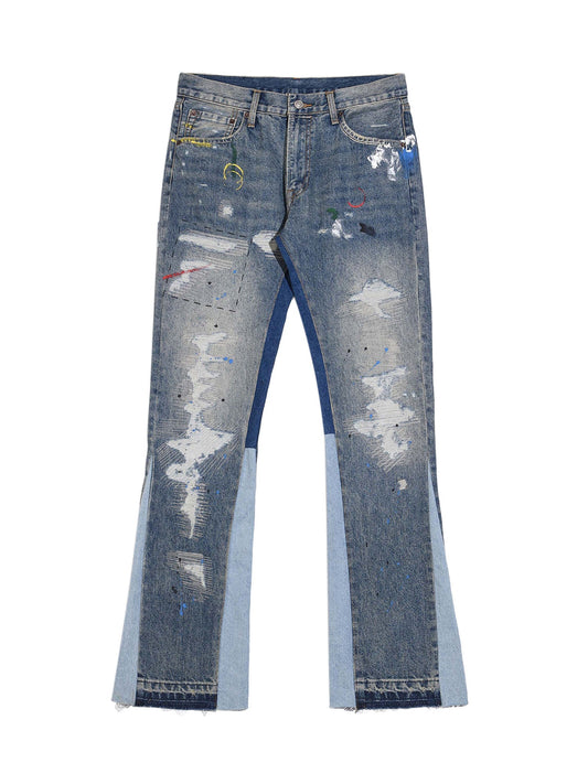Splashing Ink – Jeans mit Mikrohorn-Dekonstruktionsnähten